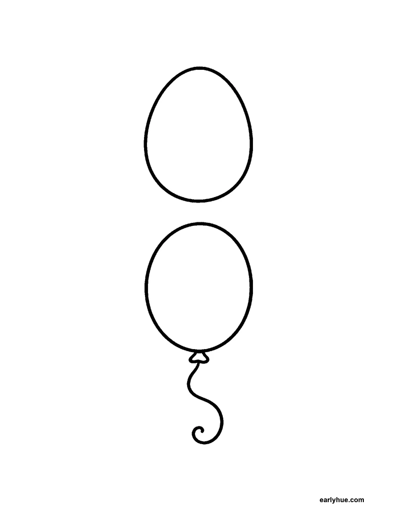 Black-and-white printable oval coloring page featuring original child-friendly coloring page showing one geometrically clean large oval with one egg and one.